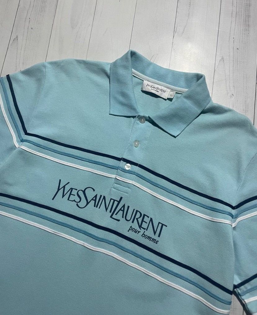 Yves Saint Laurent Yves saint laurent ysl big logo polo t-shirt size L Size US L / EU 52-54 / 3 - 2 Thumbnail