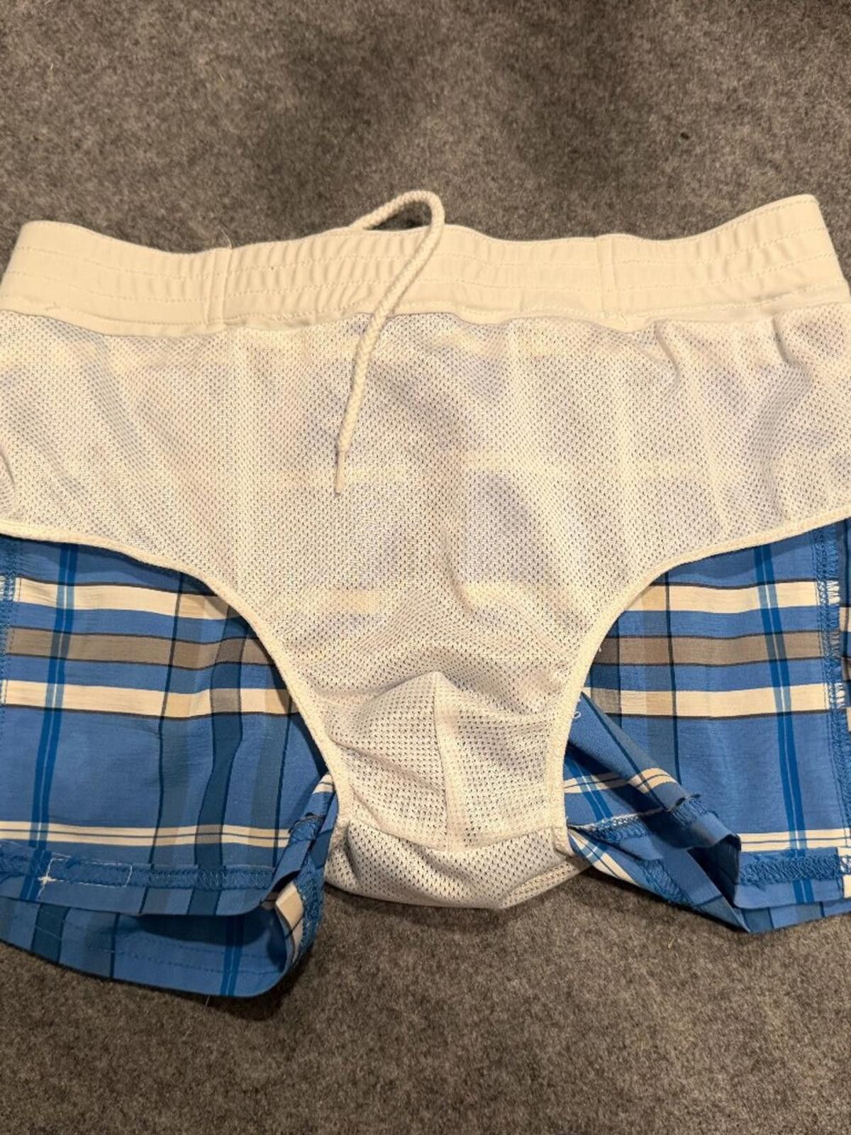 Salvage Sauvage Swim Trunks Blue Plaid Size Small 9/10 Condition Size US 30 / EU 46 - 4 Thumbnail