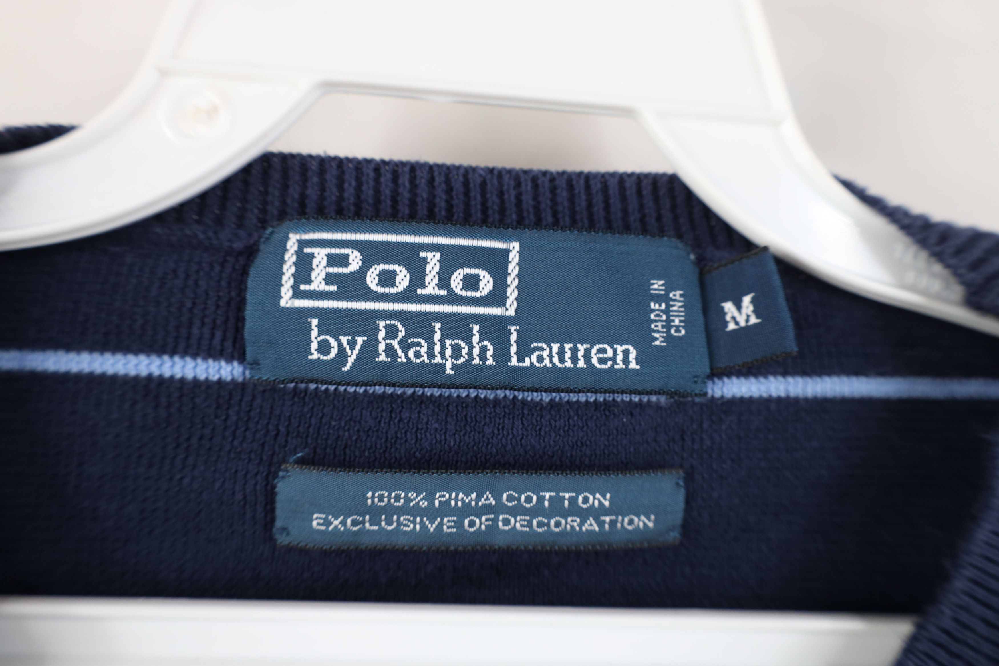Polo Ralph Lauren Vintage 90s Ralph Lauren Striped Pima Cotton Knit Sweater Size US M / EU 48-50 / 2 - 7 Thumbnail