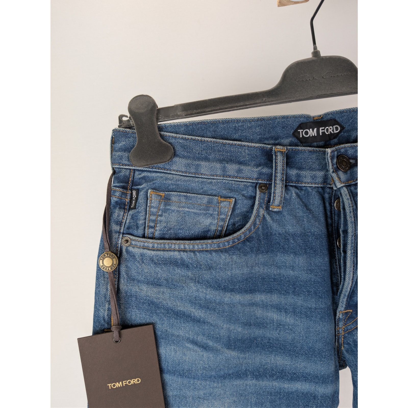 Tom Ford o1rshd1 Straight Fit Denim Jeans in Navy Blue Size US 38 / EU 54 - 6 Thumbnail