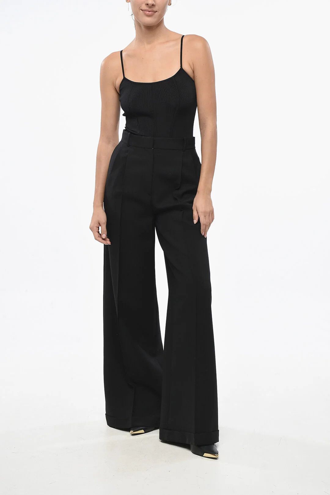 Dior o1mm0326 Mohair-Blend Palazzo Pant in Black Size 34" / US 12 / IT 48 - 4 Thumbnail