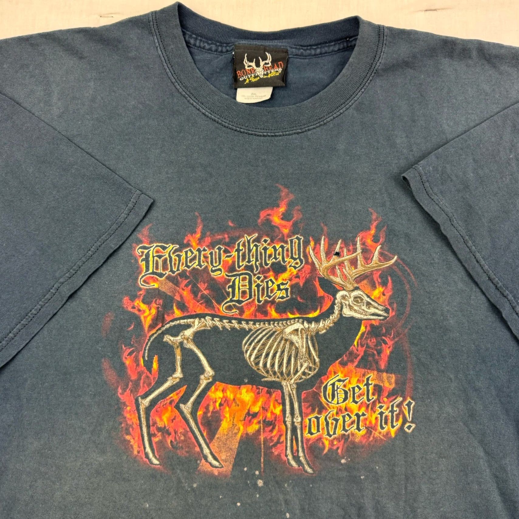 Vintage VINTAGE Bone Head Outfitters T-Shirt Men 2XL Black Nature Deer Skeleton Y2K Outdoor Mockup Size US XXL / EU 58 / 5 - 2 Thumbnail