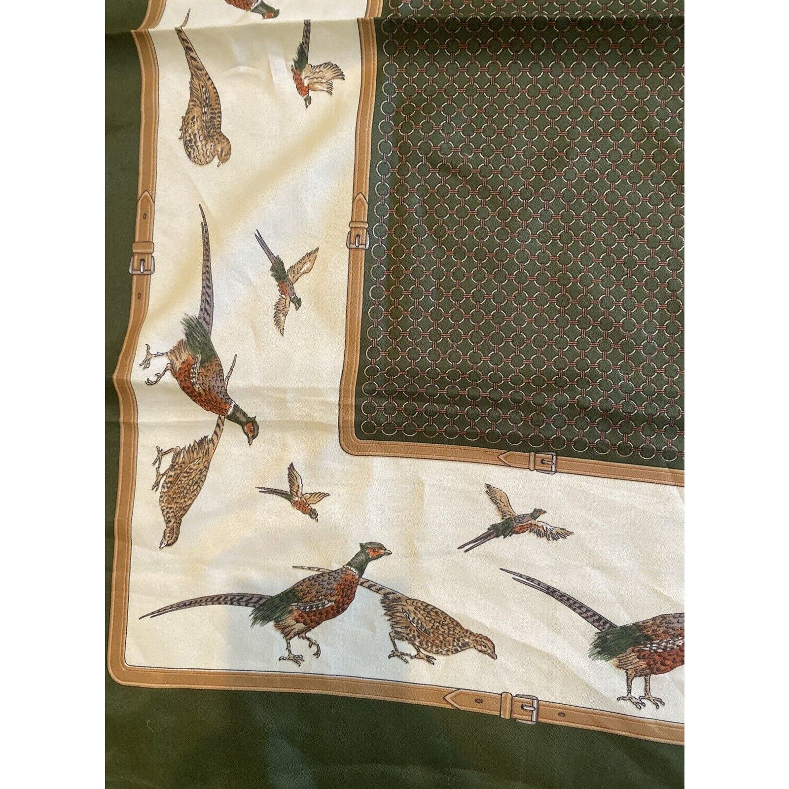 Fiorucci Vintage FIORINI Scarf Pheasants Flying Bird Italy 30" x 30" Size ONE SIZE - 2 Thumbnail