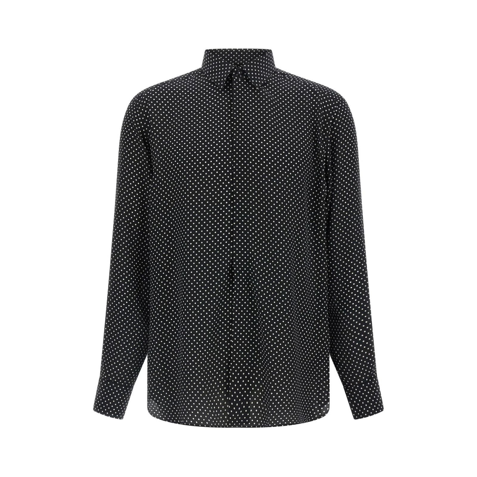 TOM FORD Polka Dot White/Black Silk Shirt New & Authentic (M