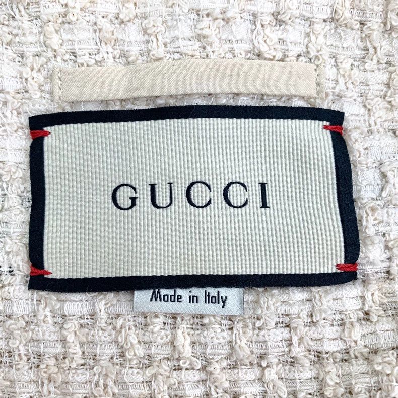 Gucci GucciBeige pearl buckle striped cotton V-neck long-sleeved Size XXS / US 00 / IT 34 - 6 Thumbnail