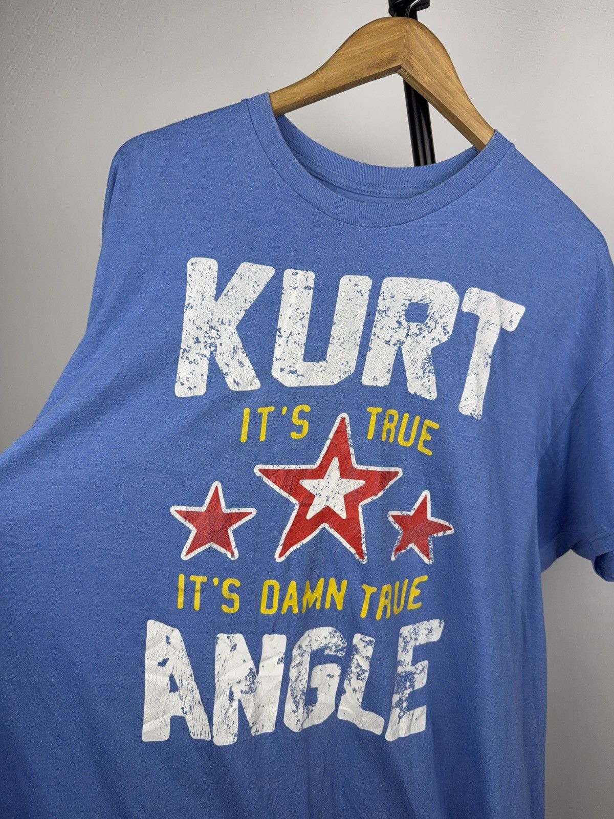 WWE 2017 Vintage WWE Kurt Angle “It’s True” Wrestling Tee Blue Size US XXL / EU 58 / 5 - 3 Thumbnail