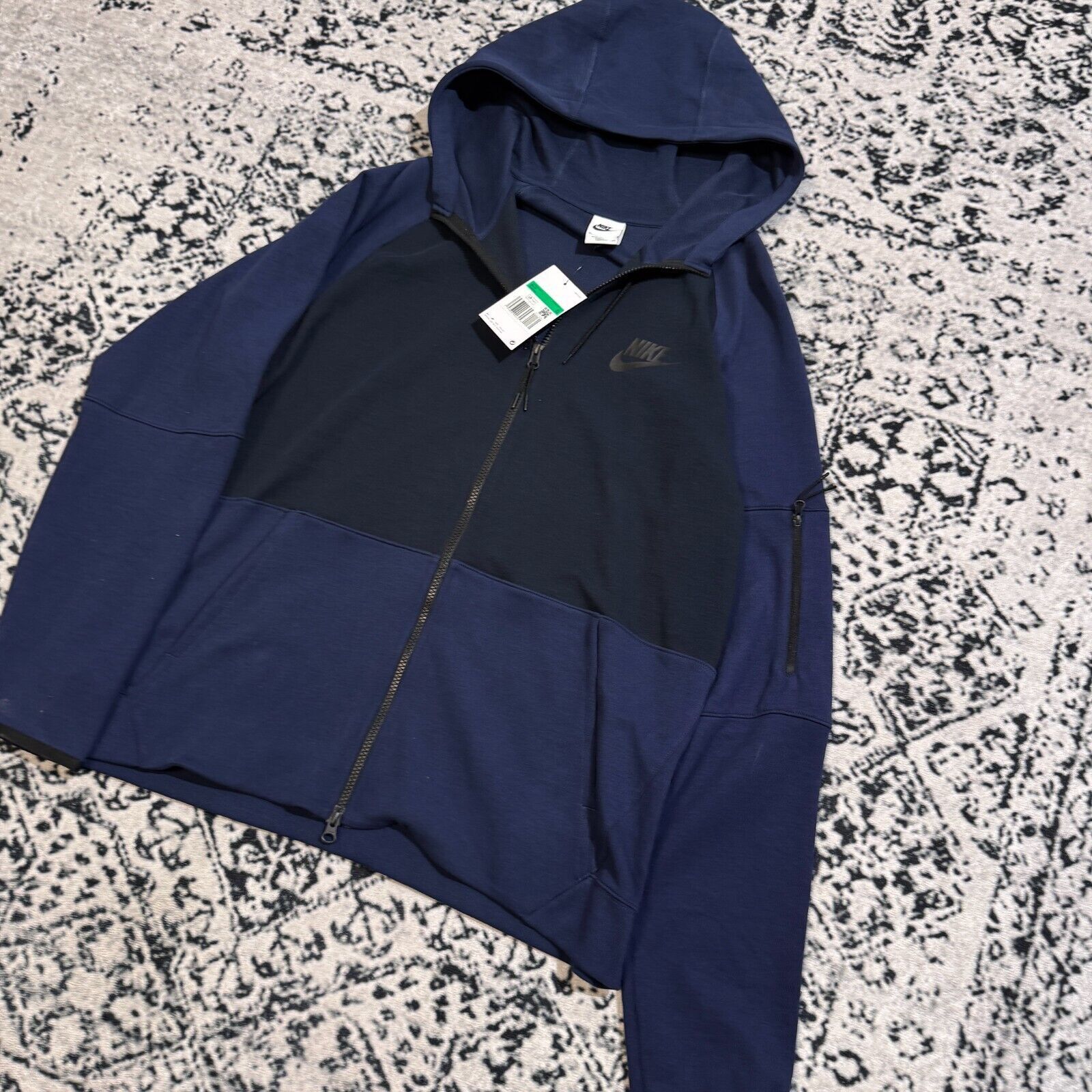Nike × Vintage Vintage Nike Navy Cotton Hoodie Zip Size XL Y2K Tech Fleece Size US XL / EU 56 / 4 - 2 Thumbnail