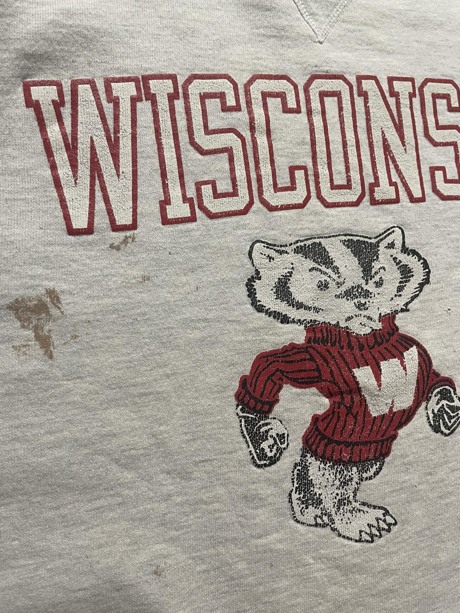 Champion × Vintage Vintage Champion Wisconsin Distressed Sweatshirt Size US M / EU 48-50 / 2 - 3 Thumbnail