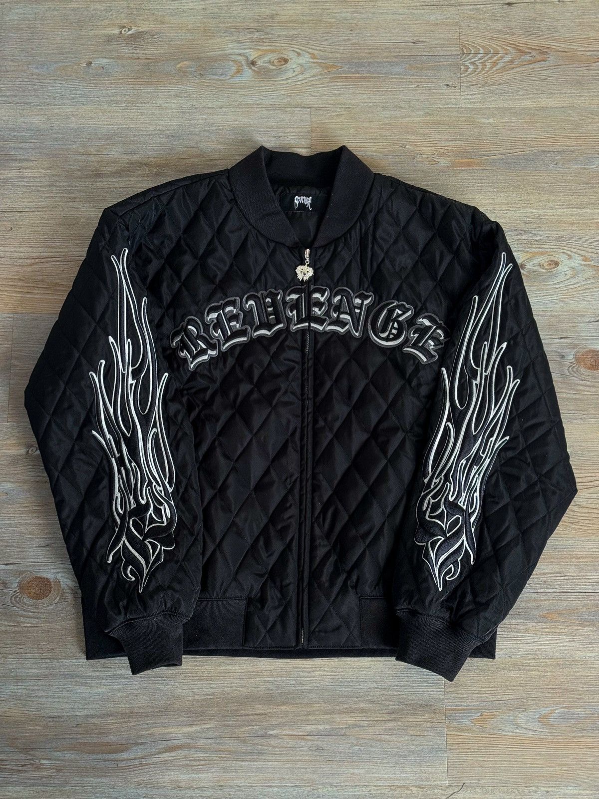 image of Revenge Skull Bomber Jacket in Black, Men's (Size Small)