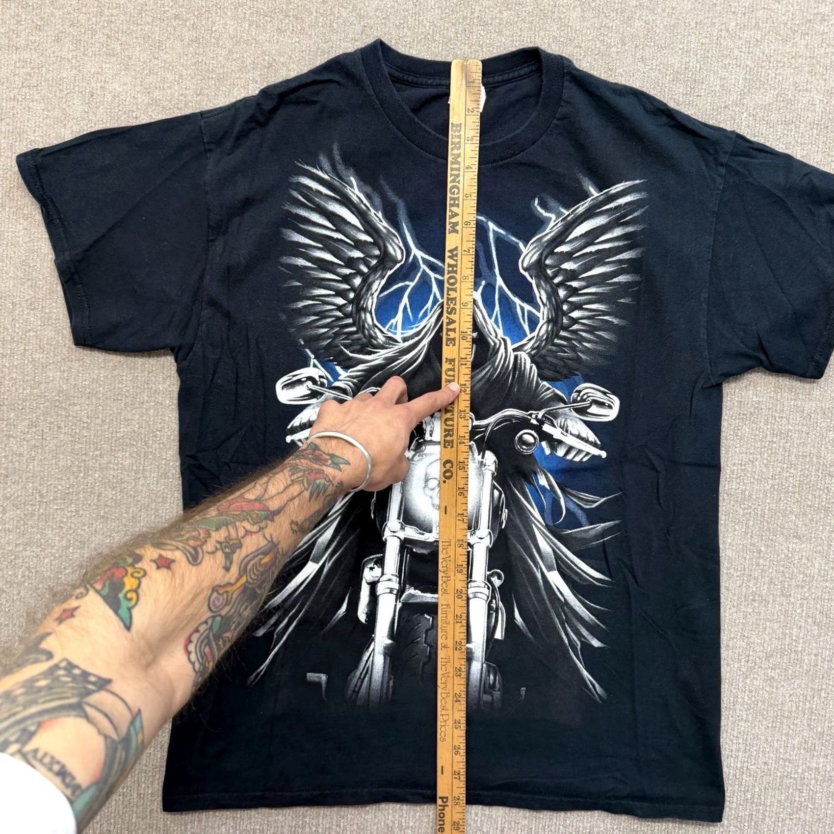 Vintage VINTAGE Grim Reaper T Shirt Mens L Black Shirt Sleeve Thunder Size US L / EU 52-54 / 3 - 4 Thumbnail