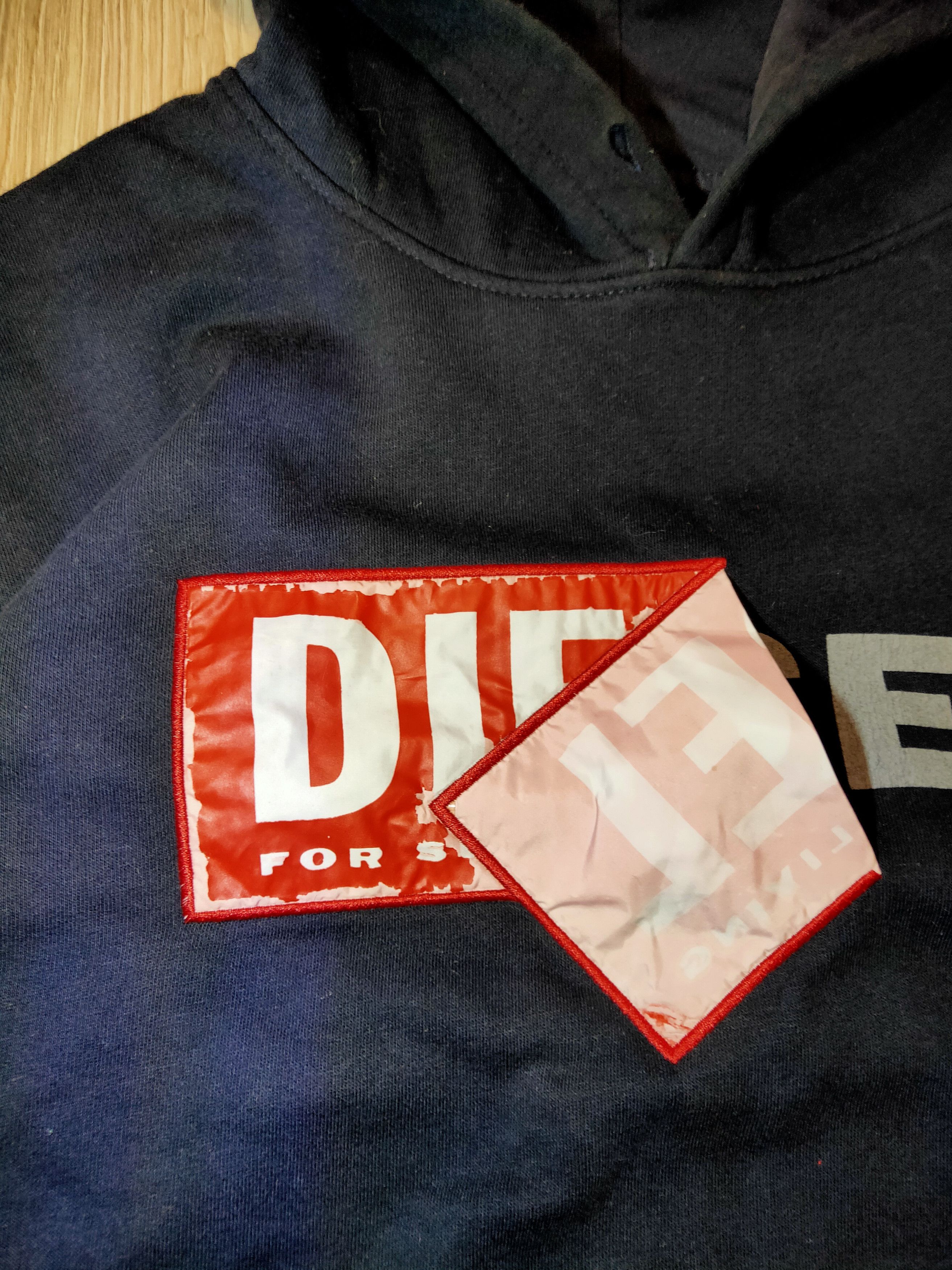 Diesel × Diesel Black Gold × Vintage VINTAGE CRAZY Y2K DIESEL BIG BOXLOGO HOODIE Size US L / EU 52-54 / 3 - 5 Thumbnail