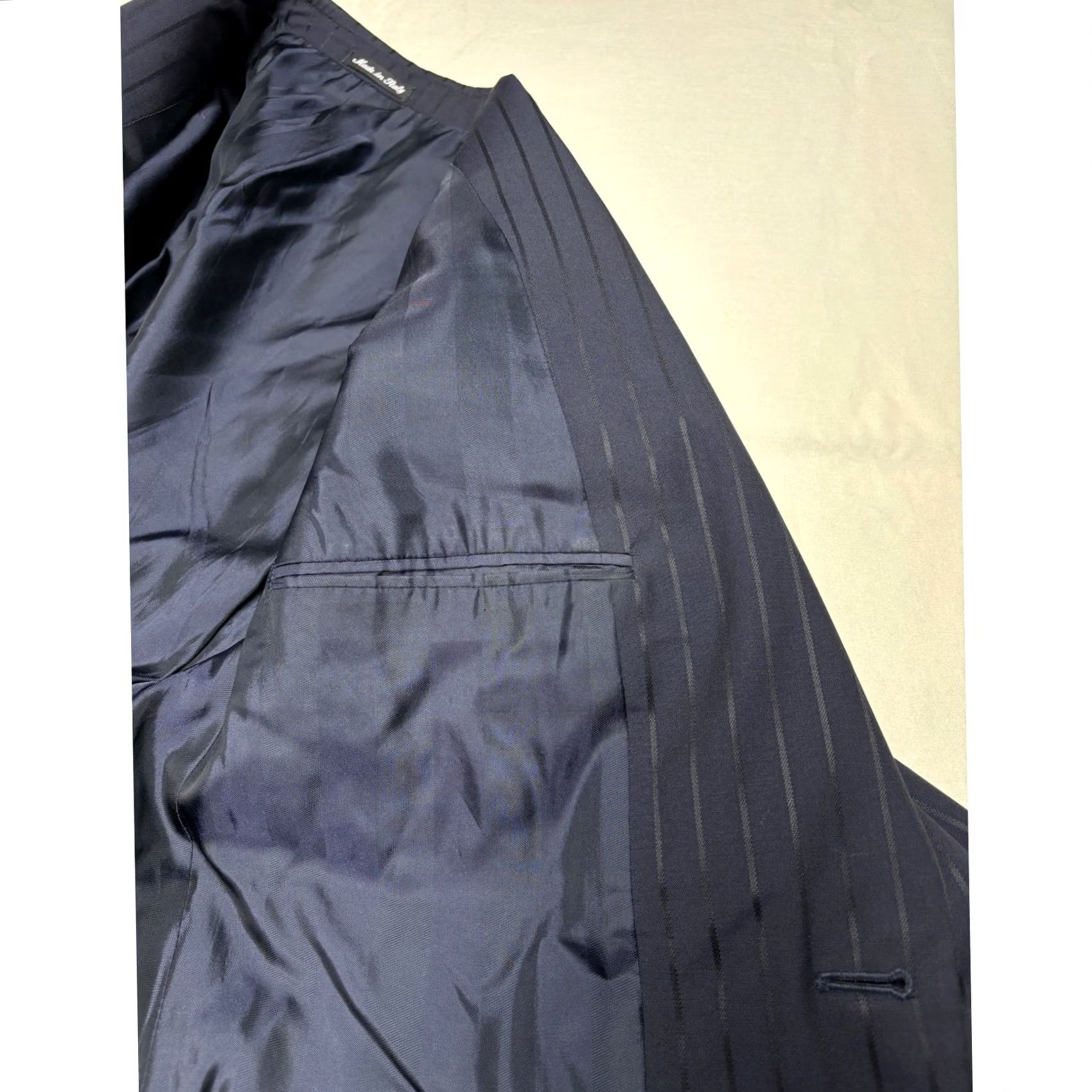 Pal Zileri Pal Zileri Cerimonia Mens Navy Pinstripe 100s Wool Blazer Italy 54R Eu 44R US Size 44R - 6 Thumbnail