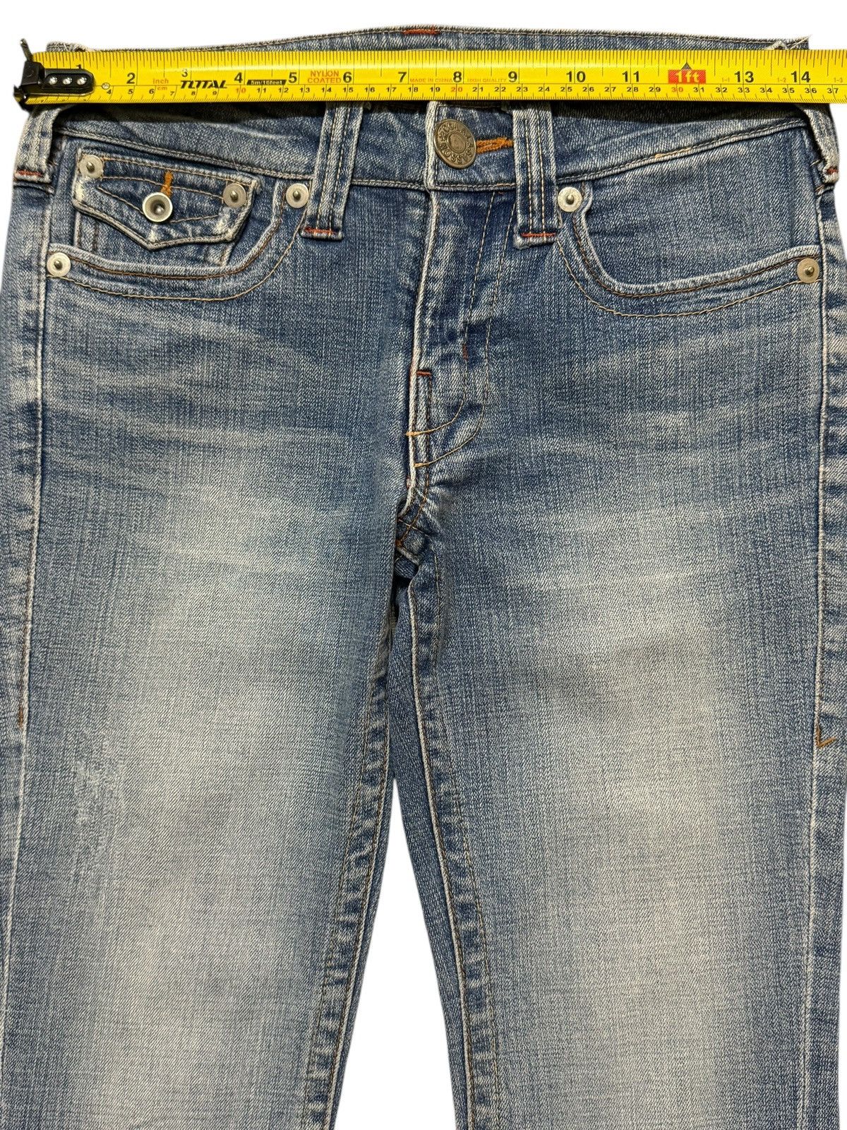 True Religion Vintage Y2K Japanese Brand Blue Faded Wash Wide Leg Flare Size 28" / US 6 / IT 42 - 8 Thumbnail