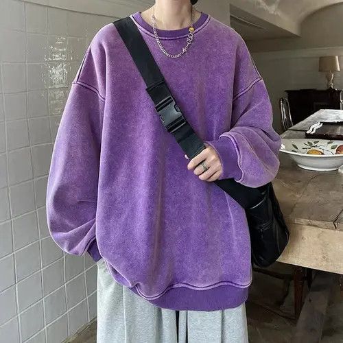 Washed american loose hip Hop Pullover Sweatshirt y2k