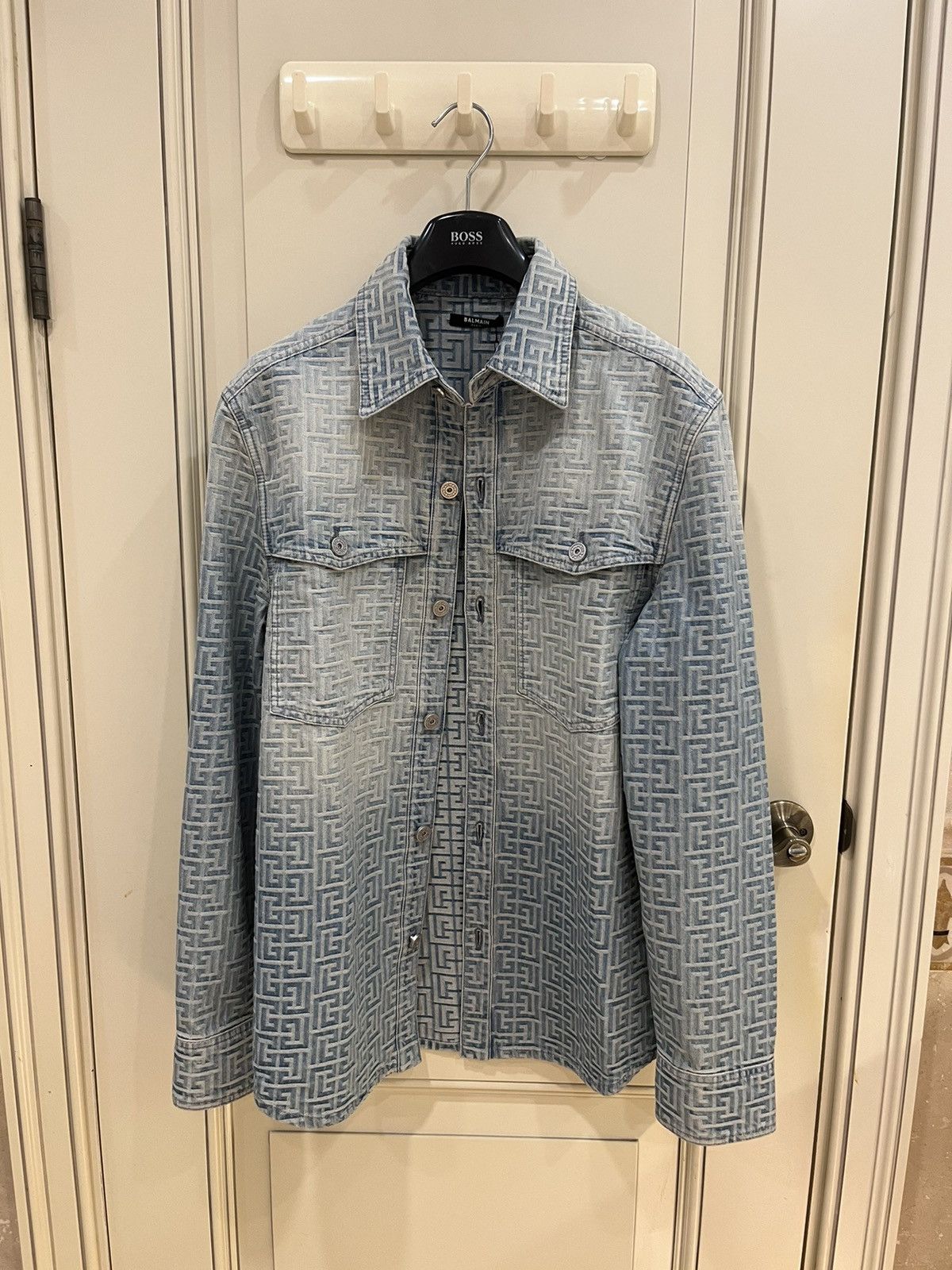 Balmain Monogram Denim overshirt size 46 Size US S / EU 44-46 / 1 - 3 Thumbnail