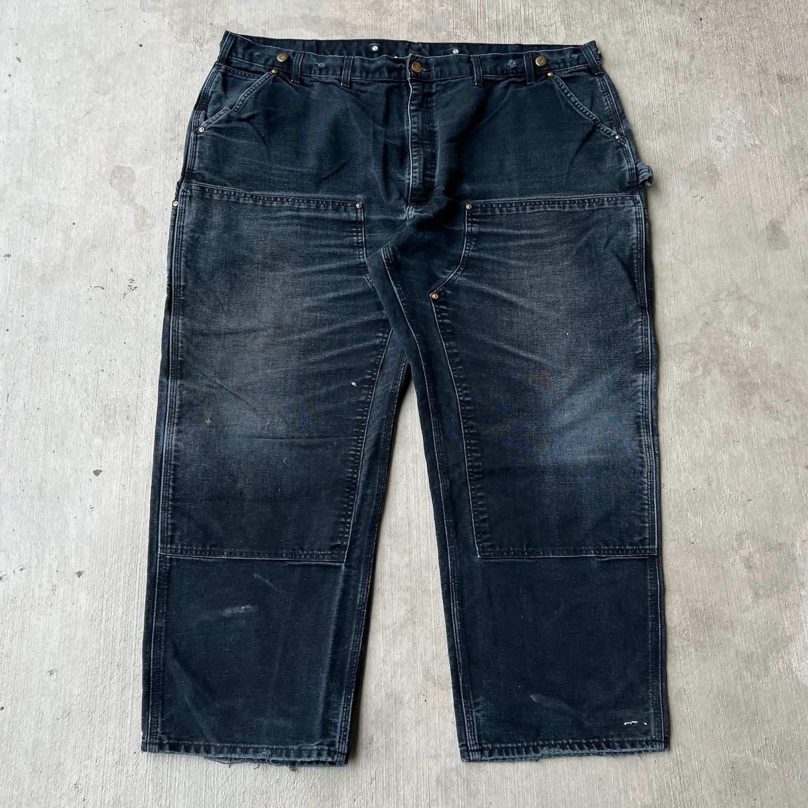 Carhartt faded black double knee work wear carpenter pants