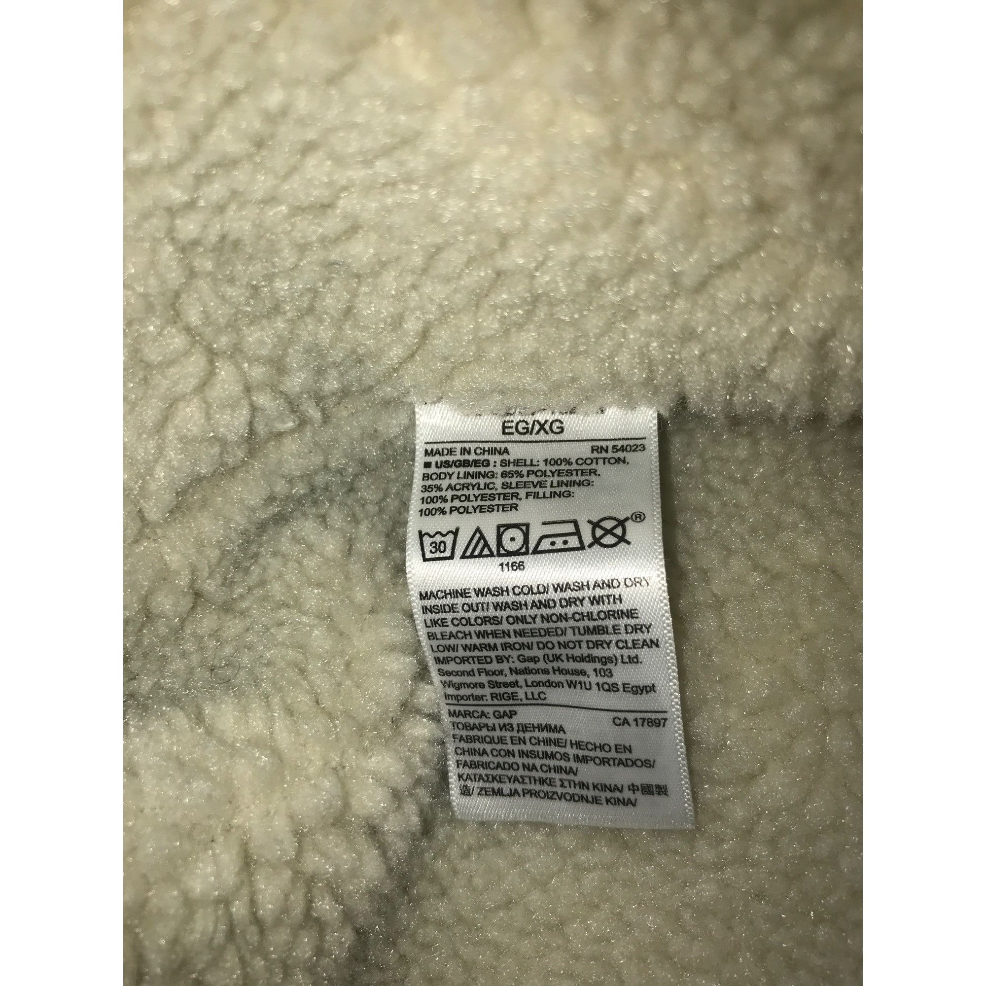 Gap Gap1969 Men's Dark Blue Sherpa Lined Jean Truckers Jacket Size US XL / EU 56 / 4 - 4 Thumbnail