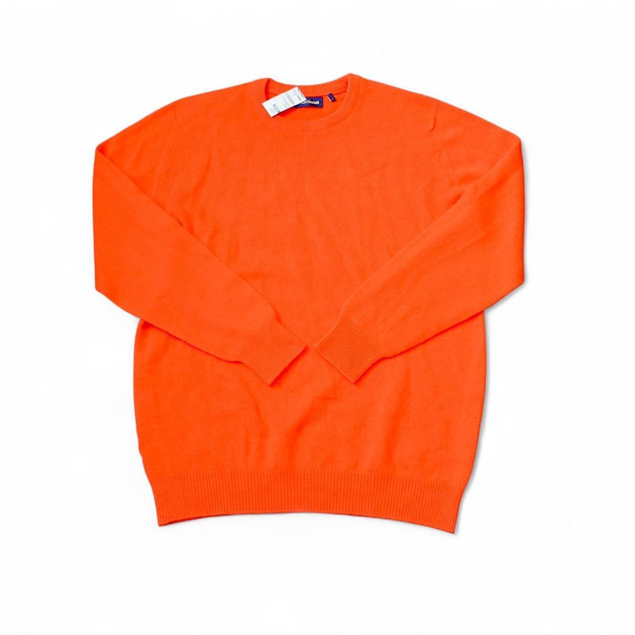 Paul Stuart Orange Geelong Wool oversized Crewneck Sweater S