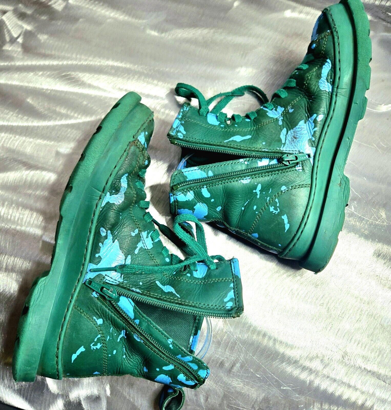 Camper Camper Brutus Womens 6.5 Blue Green Earth Combat Boots BB2 Size US 6.5 / IT 36.5 - 5 Thumbnail