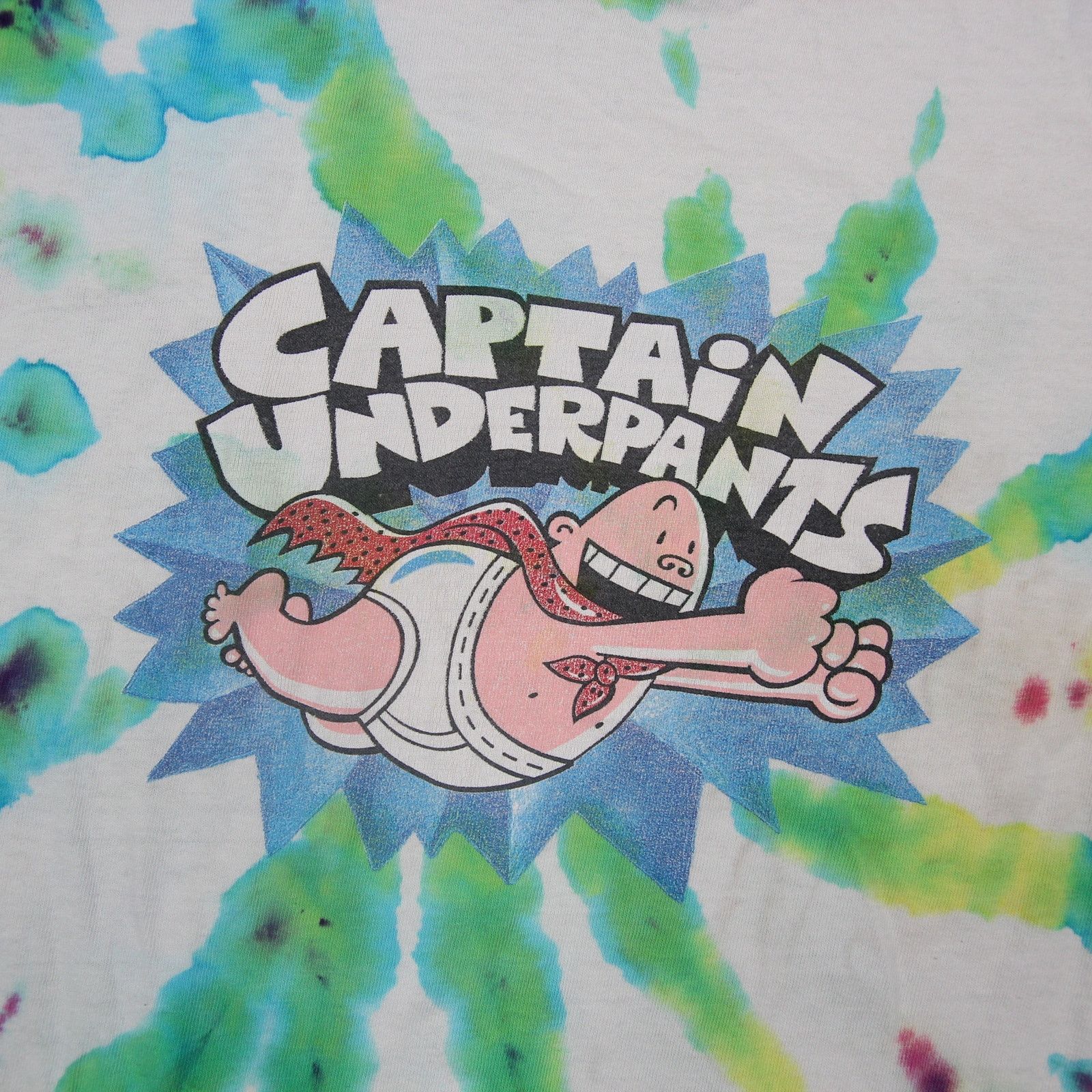 Vintage Vintage Captain Underpants Graphic Tie Dye T Shirt Size US S / EU 44-46 / 1 - 3 Thumbnail
