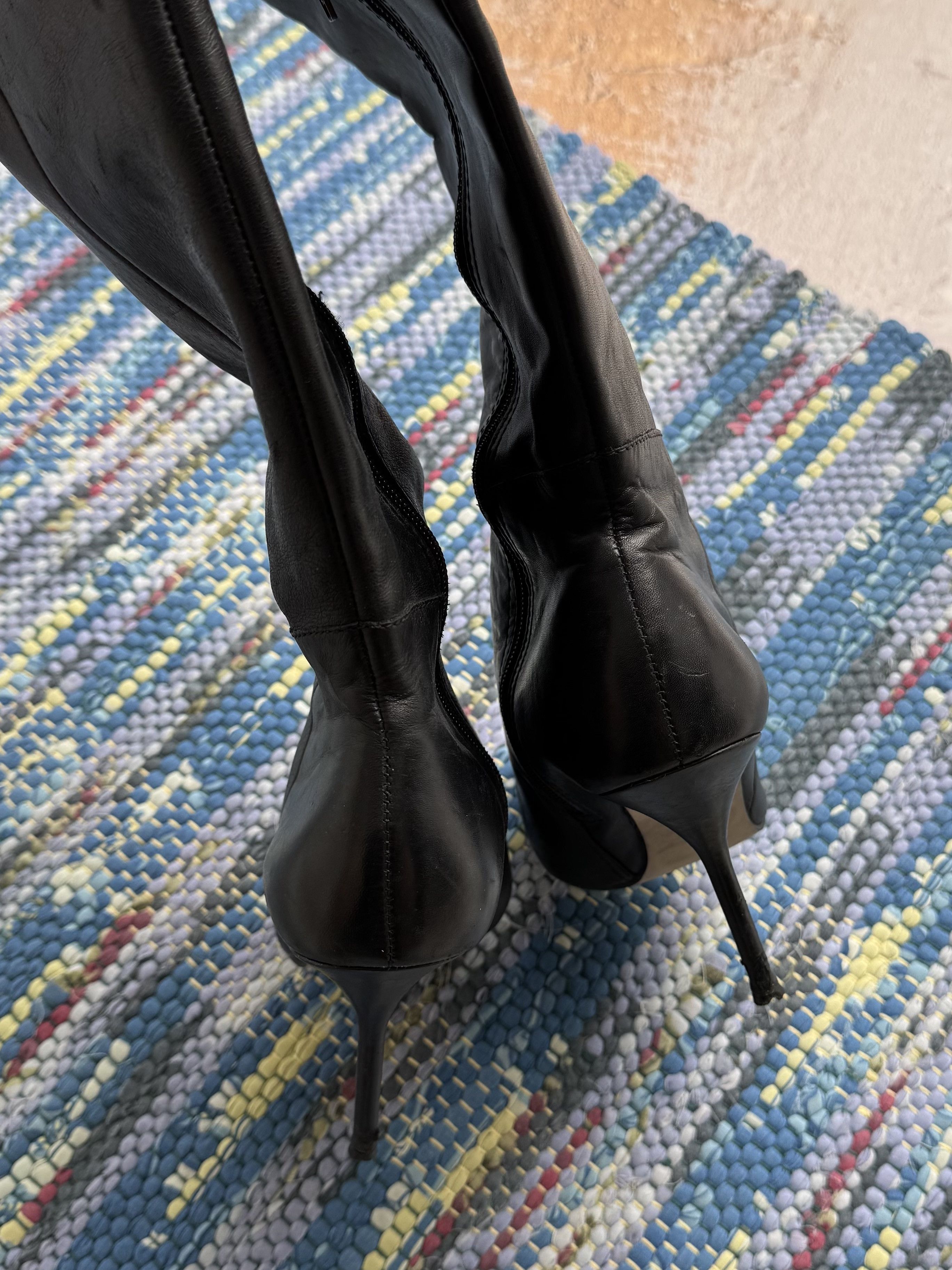Vintage Vintage Leather Boots With Heels A8(V1)D15 Size US 9 / IT 39 - 7 Thumbnail