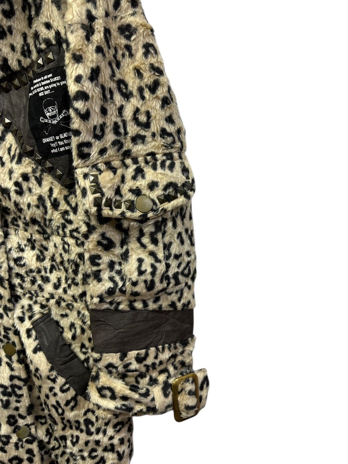 Japanese Brand 🔥Glad News Punk Faux Fur Leopard Skull Jacket Size US S / EU 44-46 / 1 - 5 Thumbnail