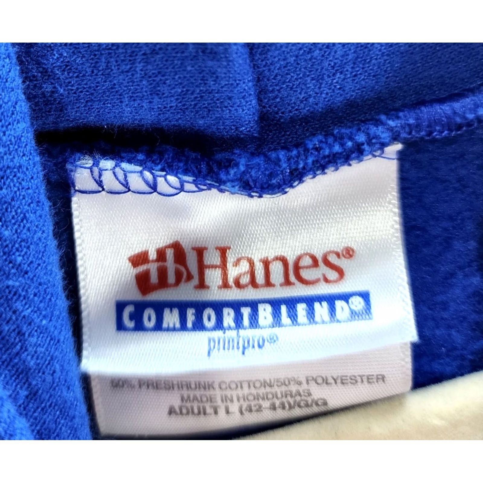 Hanes Hanes Comfort blend Kansas University Jayhawks Team Hoodie Superman Logo L Men’s Pullover Hooded Kangaroo pocket Blue Graphic Print Size L Size US L / EU 52-54 / 3 - 5 Thumbnail