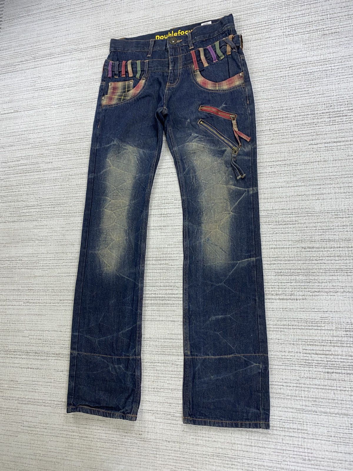 Hysteric Glamour Vintage Double Focus Double Waist Mud Wash Punk Denim Pants Size US 30 / EU 46 - 5 Thumbnail