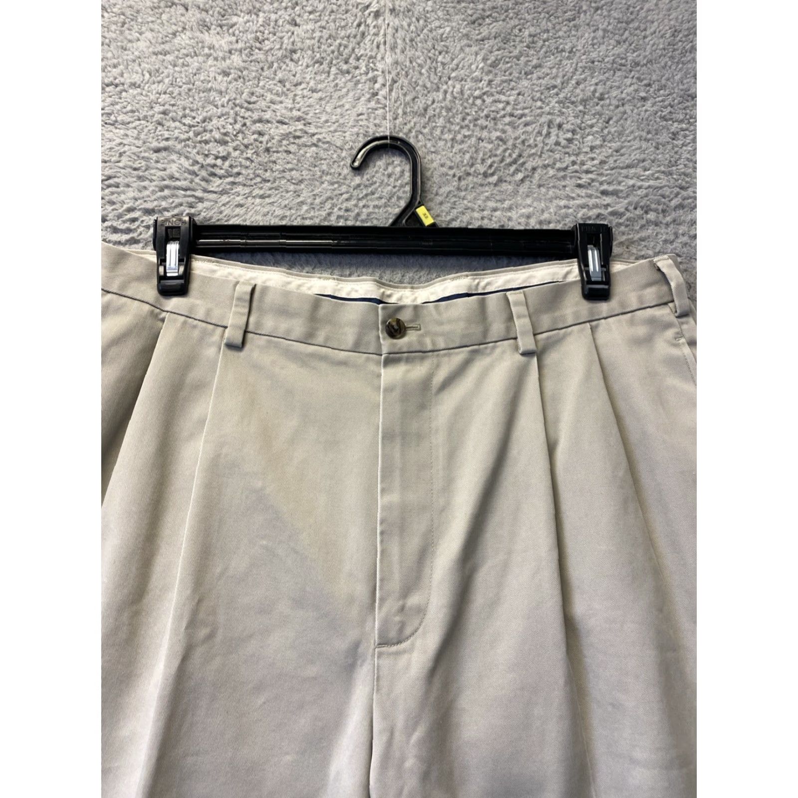Brooks Brothers BROOKS BROTHERS Mens Elliot Fit Chino Pants Pleated 37W 30L Light Tan Size US 36 / EU 52 - 2 Thumbnail