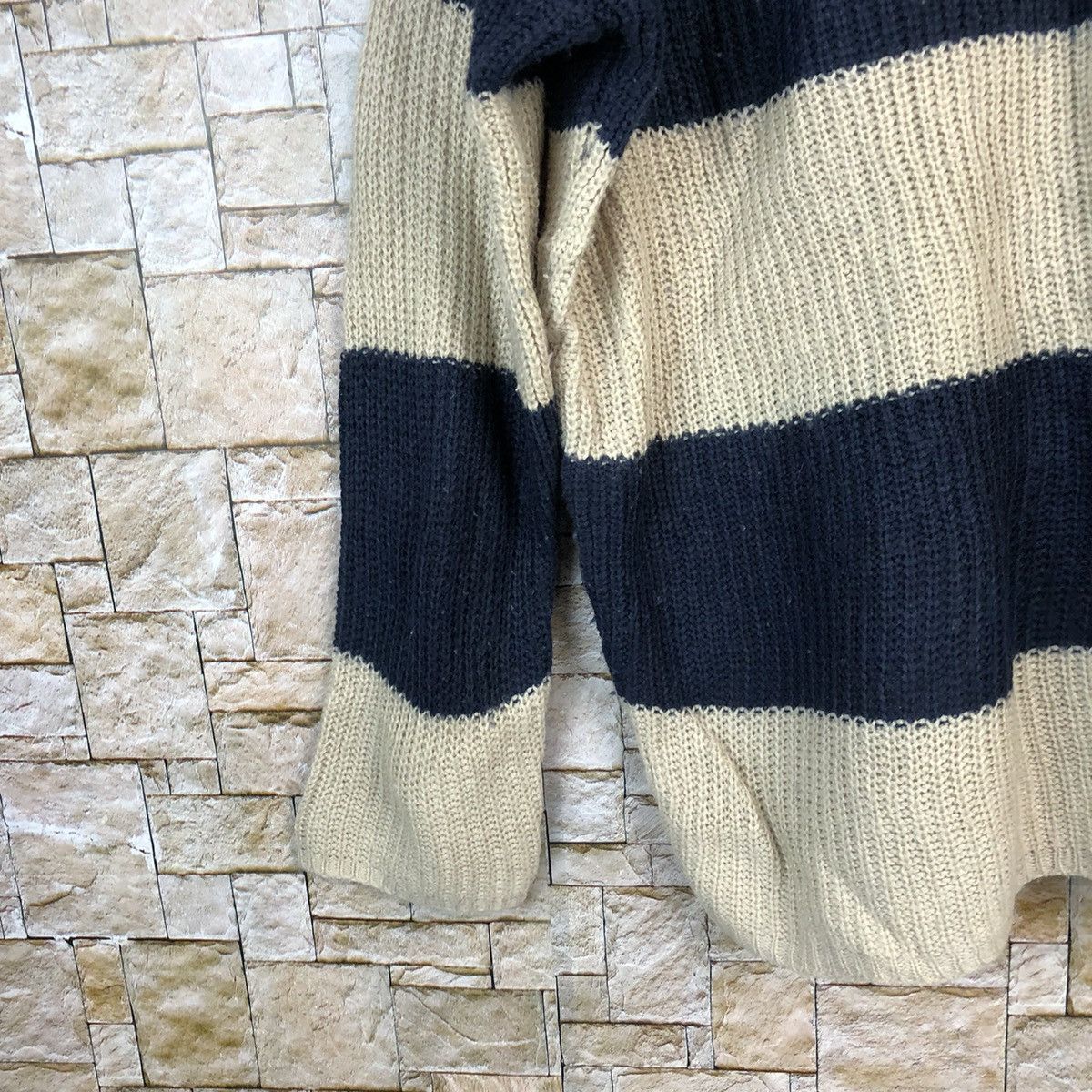 Homespun Knitwear × Japanese Brand × OVER THE STRiPES Thille Anap Brown Stripe Knitwear #A1060 Size US L / EU 52-54 / 3 - 7 Thumbnail