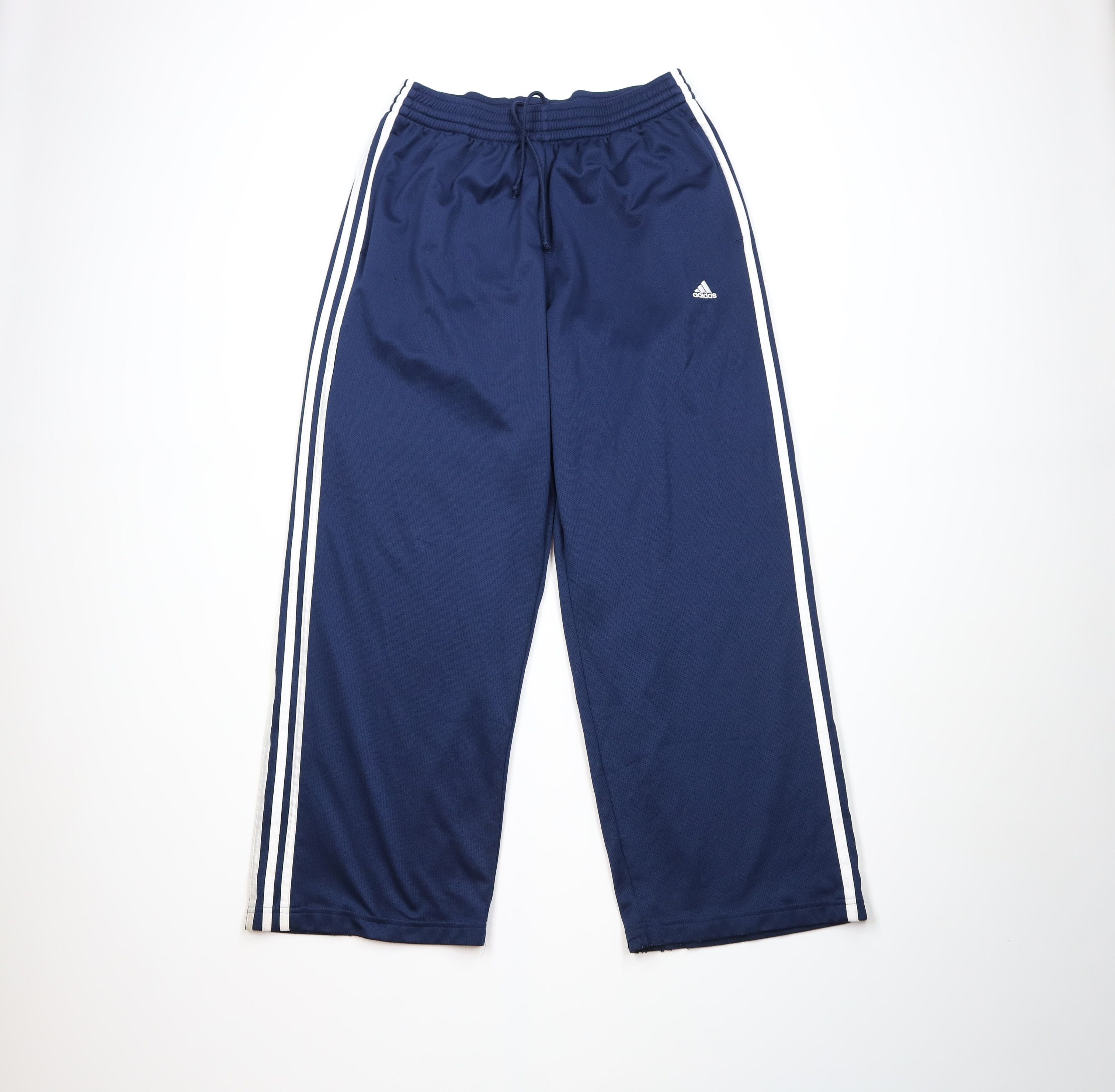 Adidas Vintage Y2K Adidas Spell Out Striped Wide Leg Pants Blue Size US 36 / EU 52 - 1 Thumbnail