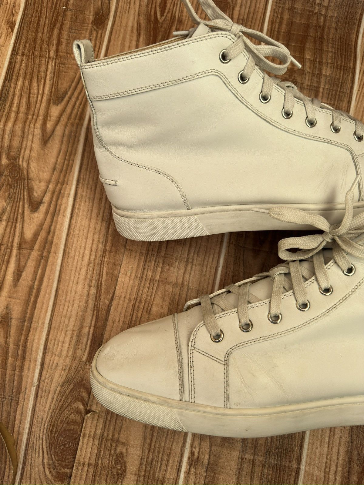 Christian Louboutin Christian Louboutin White High Leather Sneakers Size US 10.5 / EU 43-44 - 11 Thumbnail