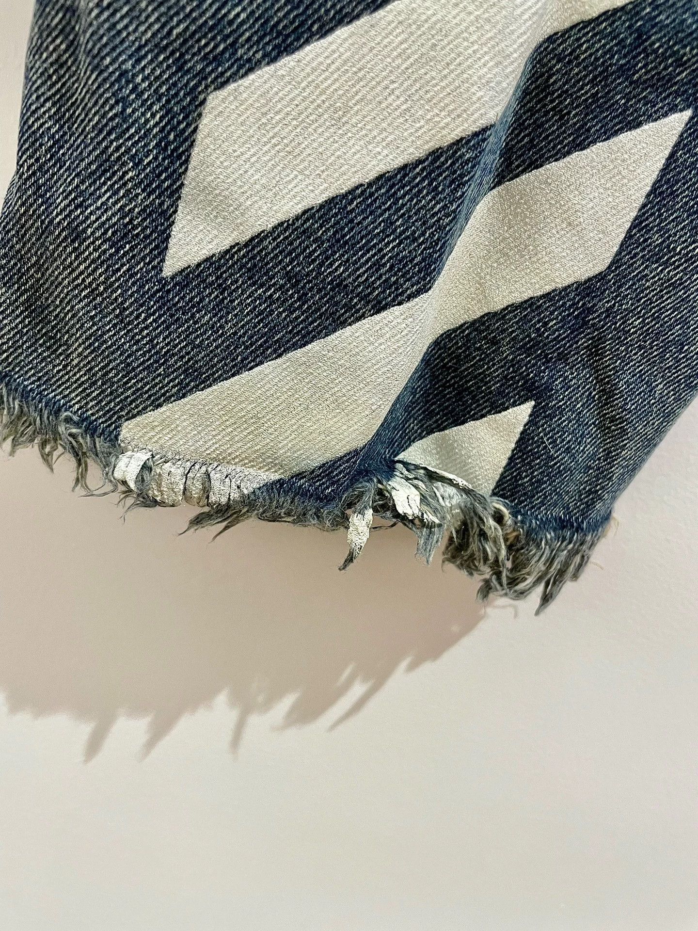 Off-White OFF-WHITE Vintage Stripe Print Washed Denim Jeans Size US 30 / EU 46 - 5 Thumbnail