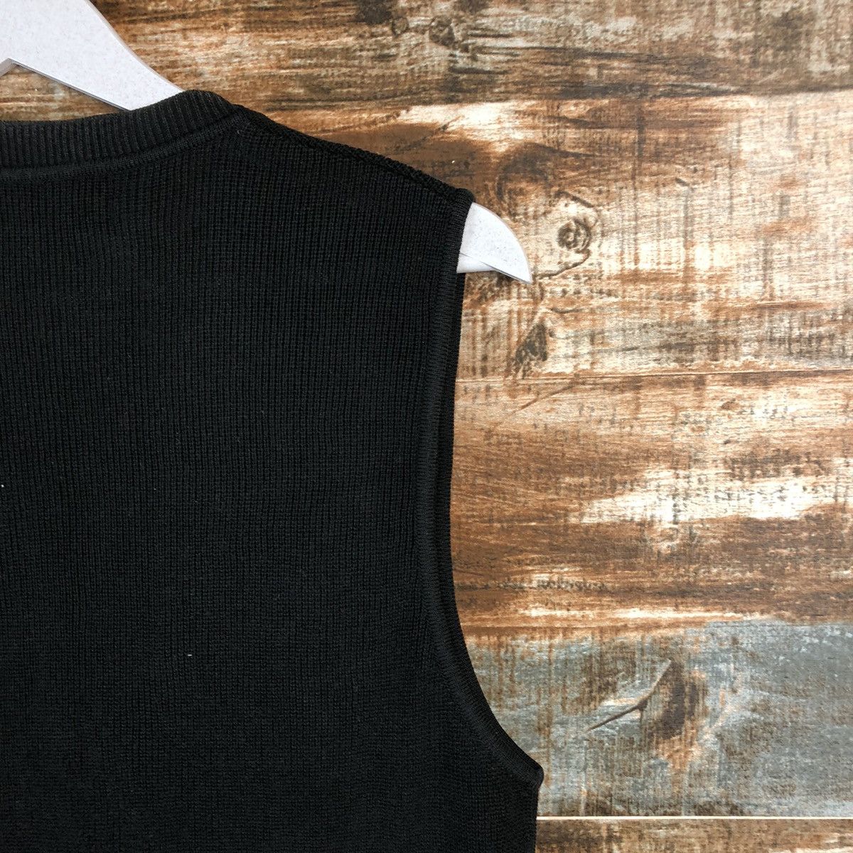 Japanese Brand Serio Mondo Black Vest Knitwear #A2205 Size US L / EU 52-54 / 3 - 17 Thumbnail