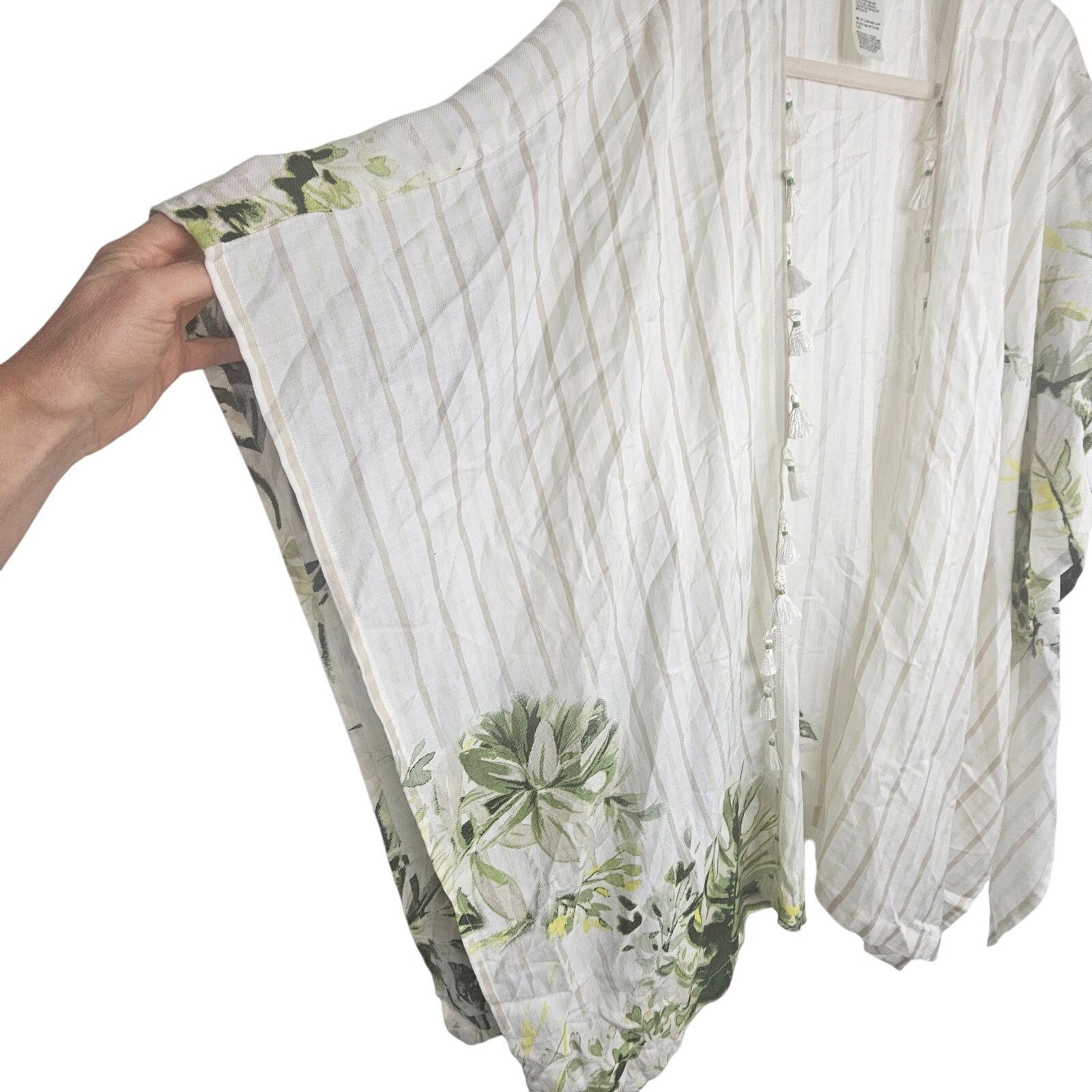 Chicos Chicos Duster Tropical Bahama Island Kimono Fringe Size L/XL Size L / US 10 / IT 46 - 4 Thumbnail