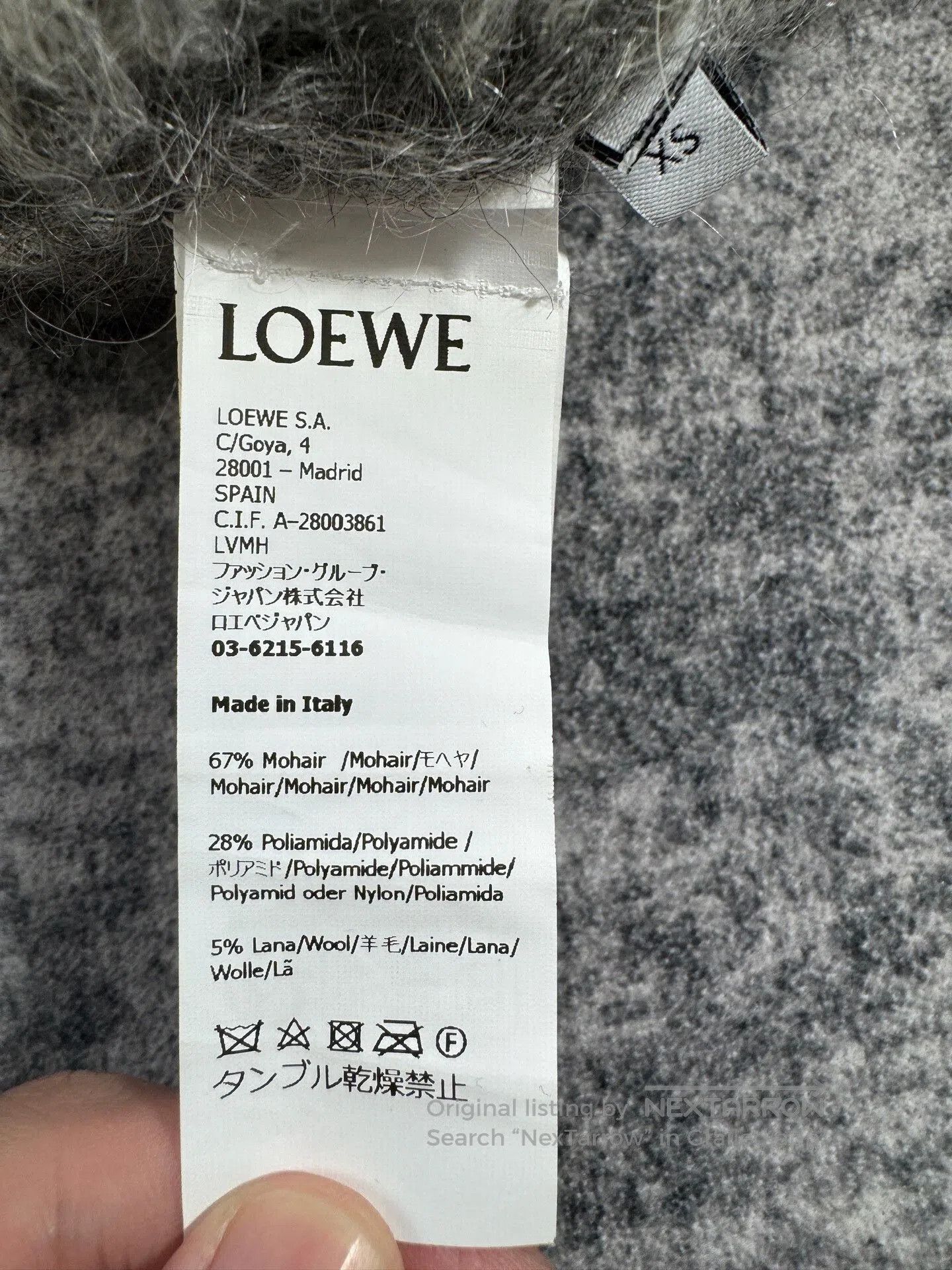 Loewe gray mohair cropped sweater by Loewe. Size XS / US 0-2 / IT 36-38 - 5 Thumbnail