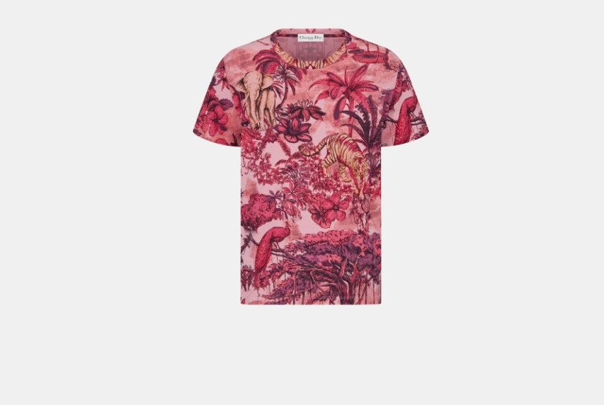 Dior o1w1db10824 Cotton Jersey T-Shirt in Pink Size S / US 4 / IT 40 - 1 Thumbnail