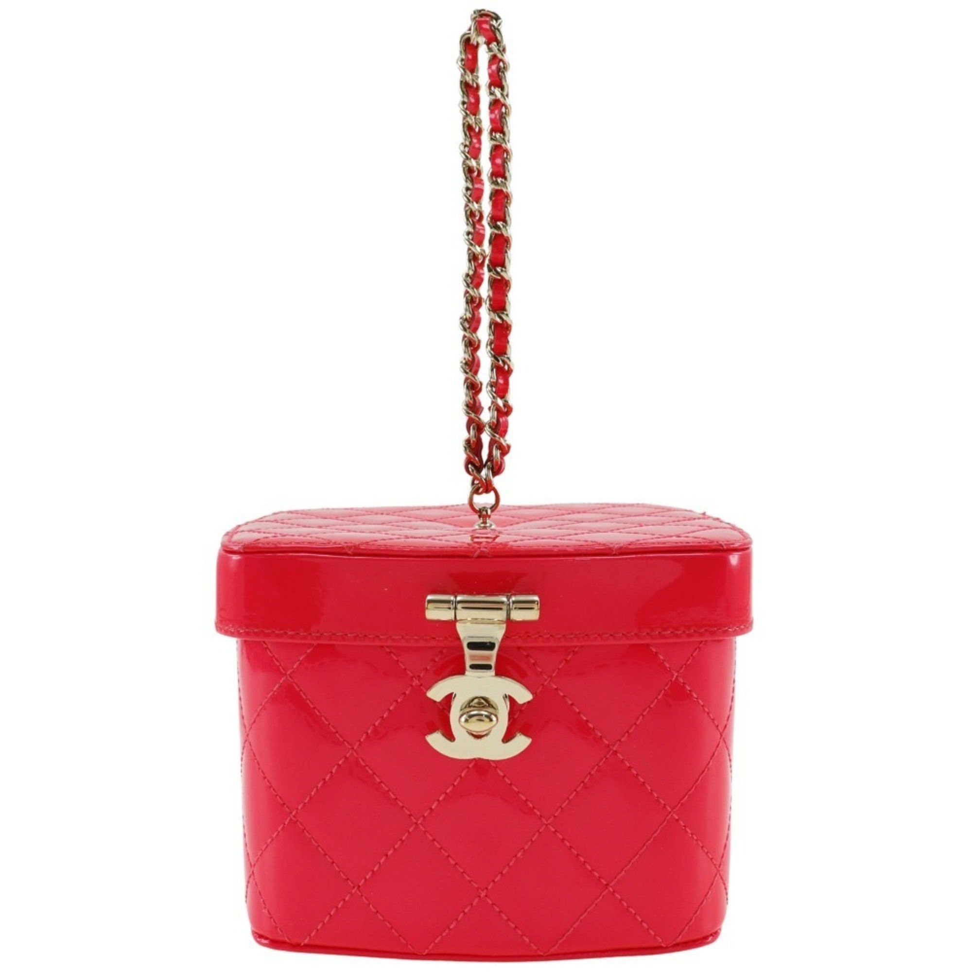 Chanel CHANEL Vanity Handbag, Matelasse Bag x Patent Leather, Pink, Turnlock, Vanity, Women's Size ONE SIZE - 1 Thumbnail