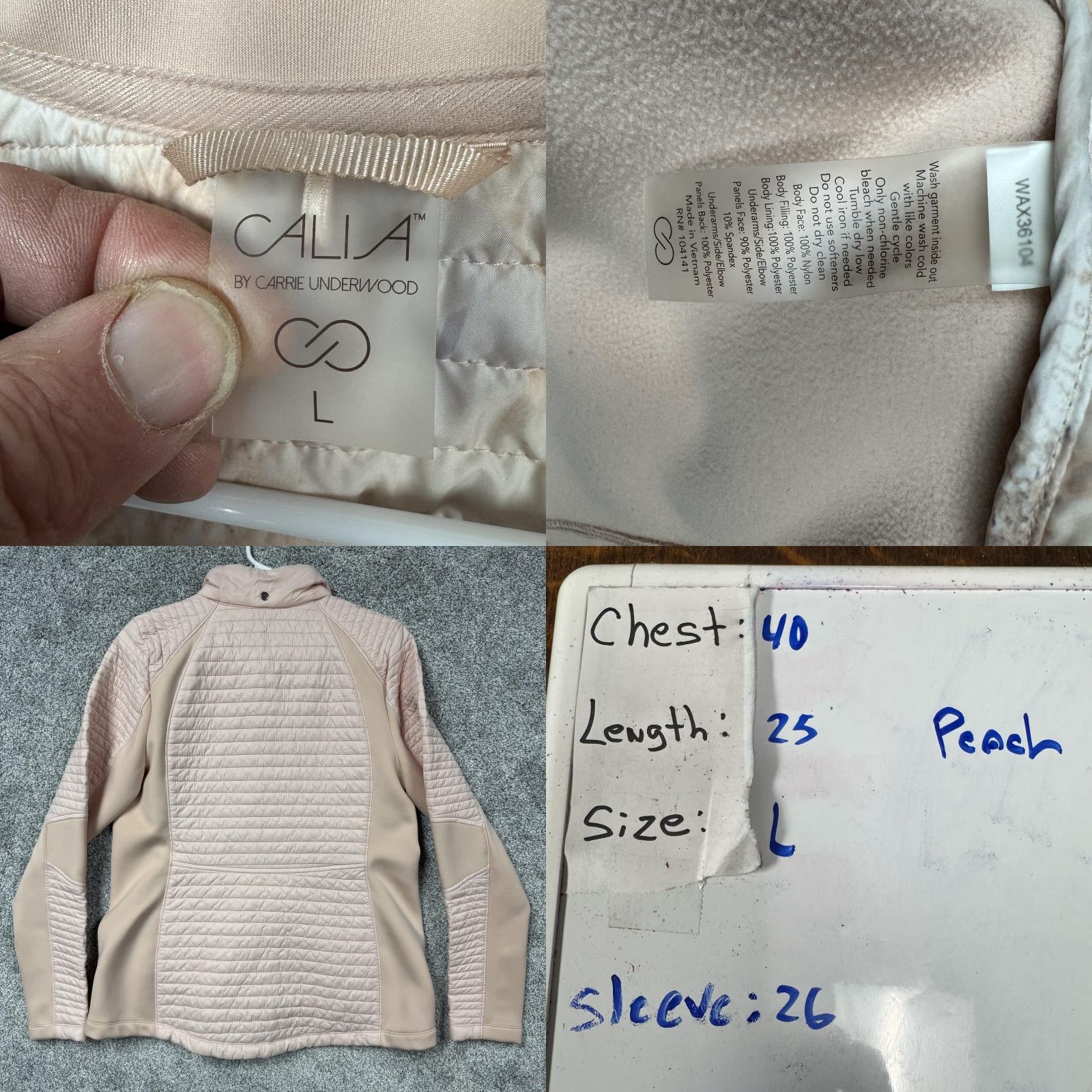 Vintage CALIA by Carrie Underwood Jacket Womens Large Pink Quilted Softshell Full Zip Jacket Size L / US 10 / IT 46 - 8 Thumbnail