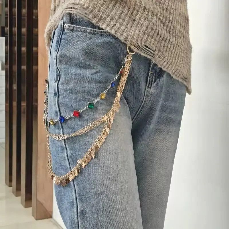 Jewelry Colorful Agate Stone Tassel Waist Chain Pant Accessories Size ONE SIZE - 2 Thumbnail