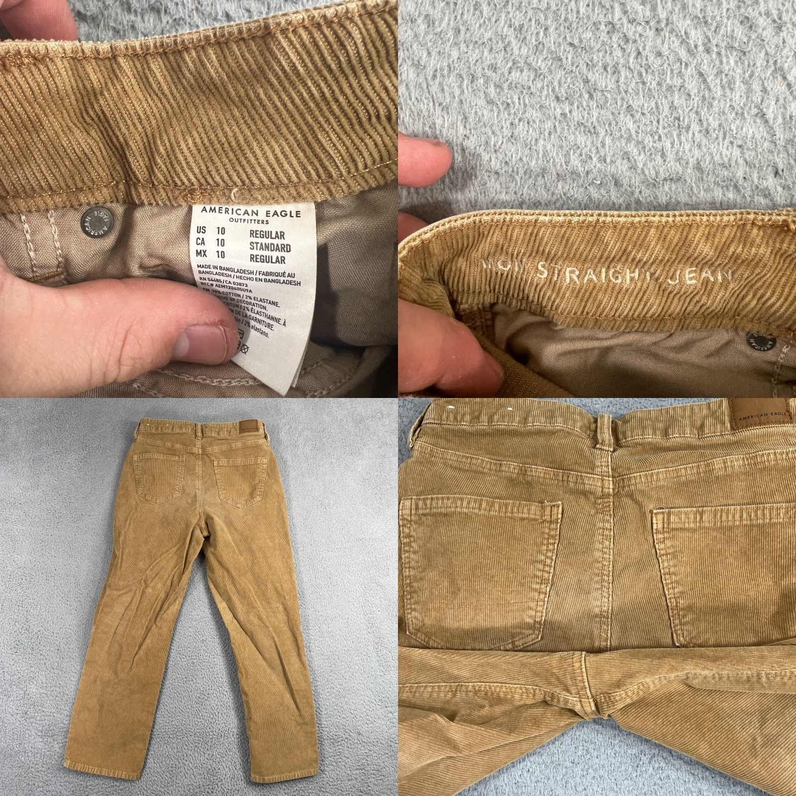 American Eagle Outfitters VINTAGE American Eagle Outfitters Womens Jeans Pants 10 Corduroy Straight Fit Brown Cotton Stretch Size 32" / US 10 / IT 46 - 8 Thumbnail