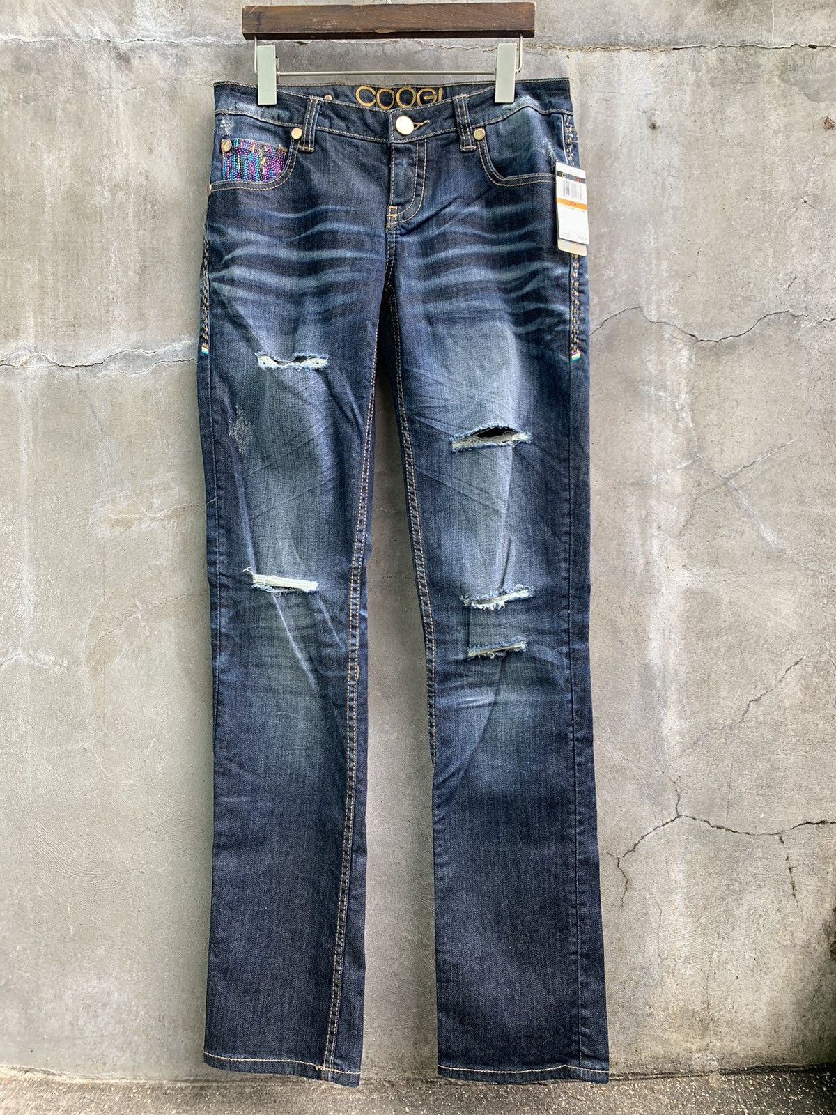 Coogi Rhinestone Logo Denim Jeans Size 28" / US 6 / IT 42 - 4 Thumbnail