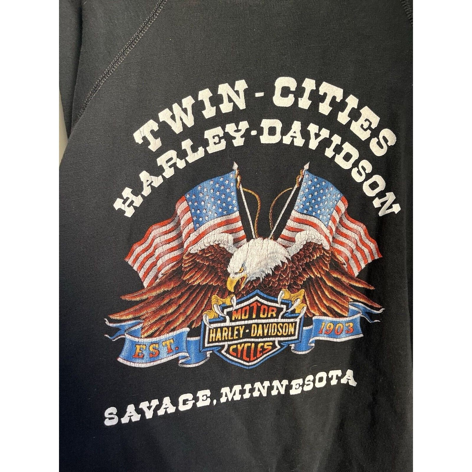 Harley Davidson VINTAGE HARLEY DAVIDSON MN 3D EMBLEM CREWNECK SWEATSHIRT 90s Size US L / EU 52-54 / 3 - 3 Thumbnail