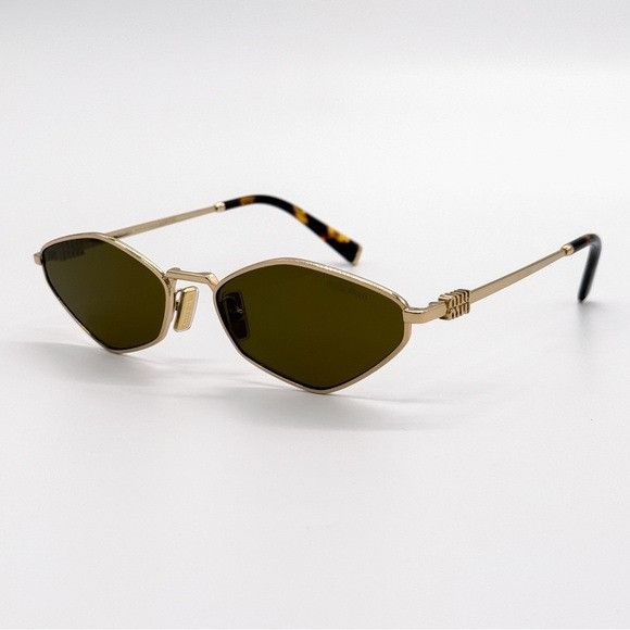 Miu Miu NEW MIU MIU MU56ZS 5AK09Z GEOMETRIC SMU 56Z 5AK09Z GOLD MU 5 Size ONE SIZE - 4 Thumbnail