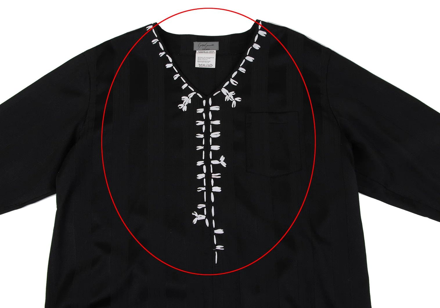 Yohji Yamamoto Yohji Yamamoto Stripe Jacquard V-Neck Top Size US M / EU 48-50 / 2 - 2 Thumbnail