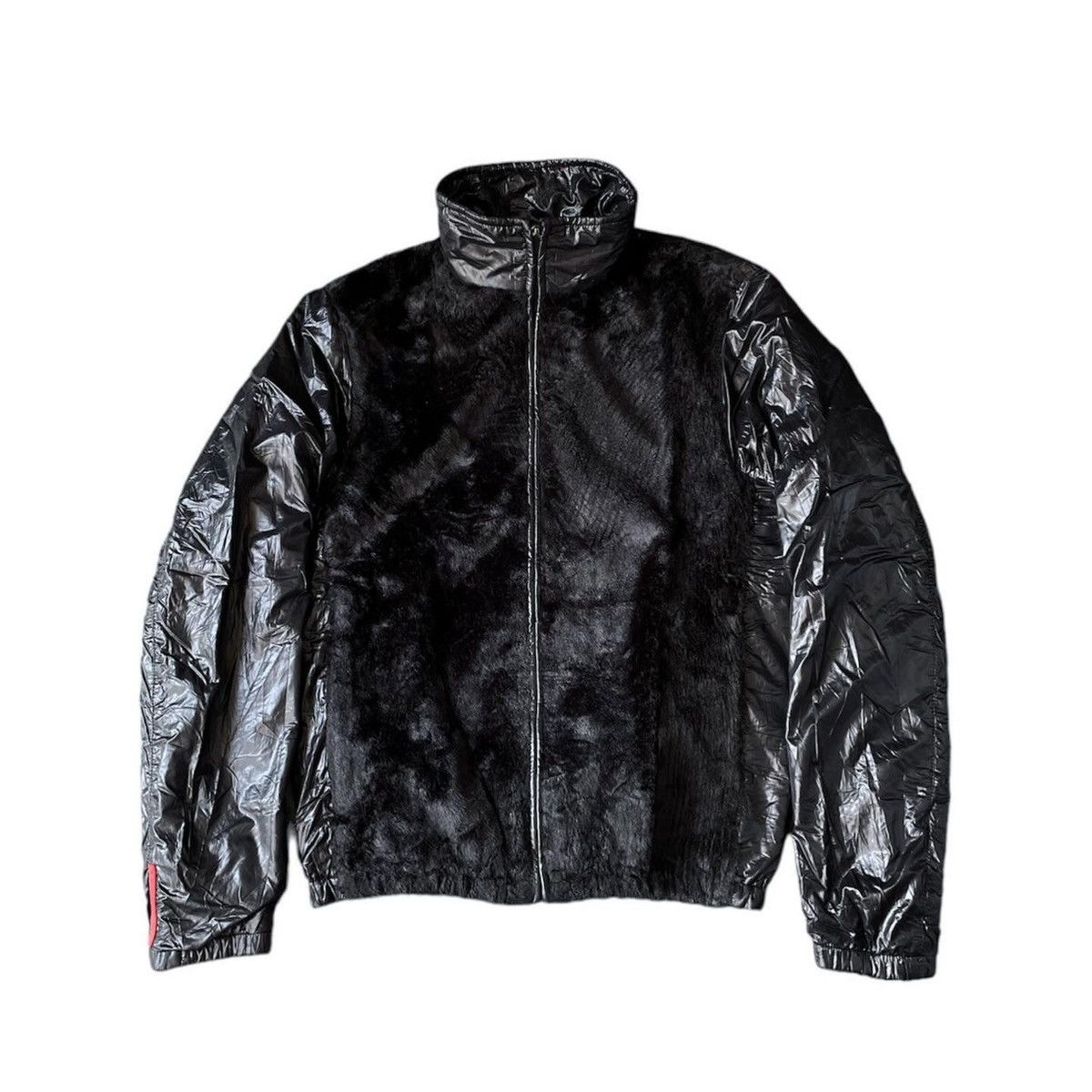 image of Archival Clothing x Prada Sport F/w 1999 Fur Reversible Light Bomber Jacket in Black (Size Small)