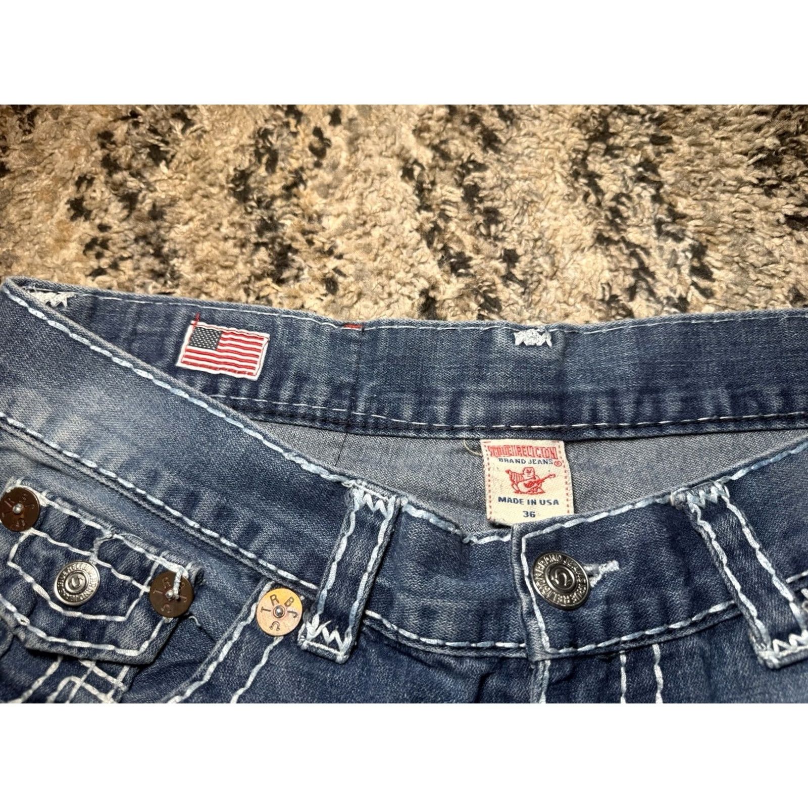 True Religion VINTAGE True Religion Jeans Mens Joey Super T Denim Blue Size 36x34 USA Made Size US 36 / EU 52 - 4 Thumbnail