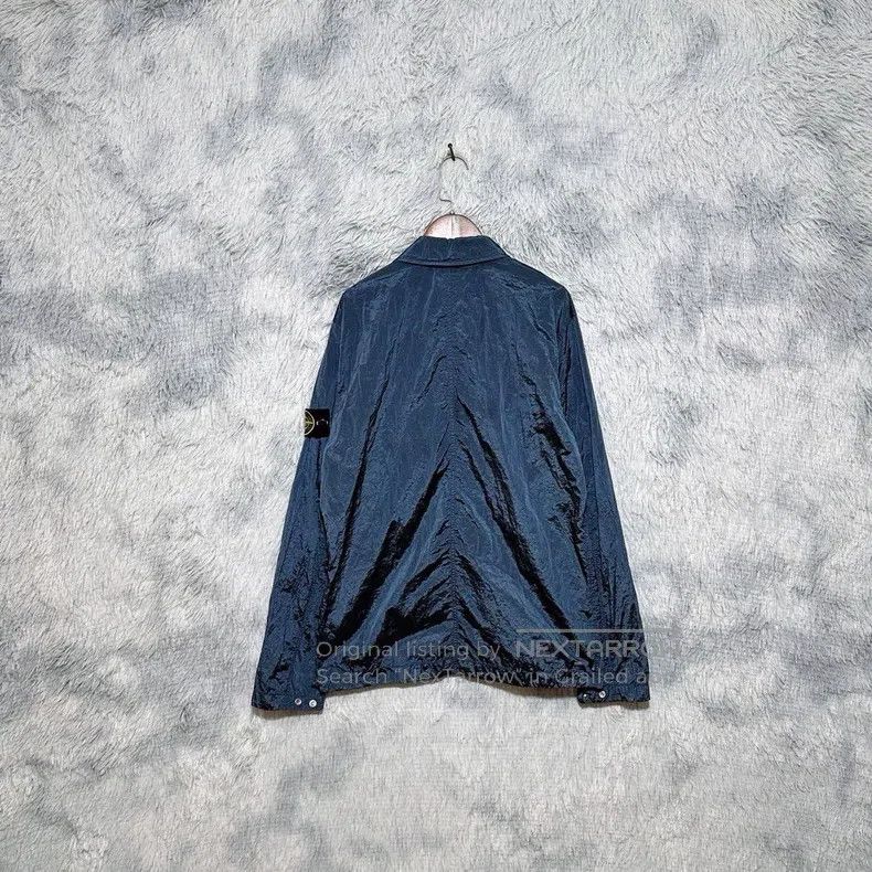 Stone Island Stone Island Metallic Nylon Jacket Coat Deep Blue M Size US M / EU 48-50 / 2 - 2 Thumbnail