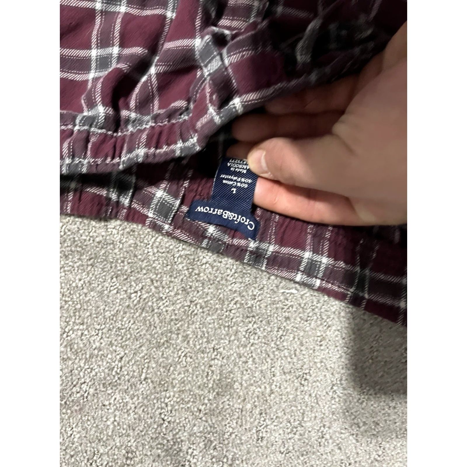 Croft & Barrow Croft & Barrow Mens Lounge Pants Maroon Plaid Size L Size US 33 - 3 Thumbnail