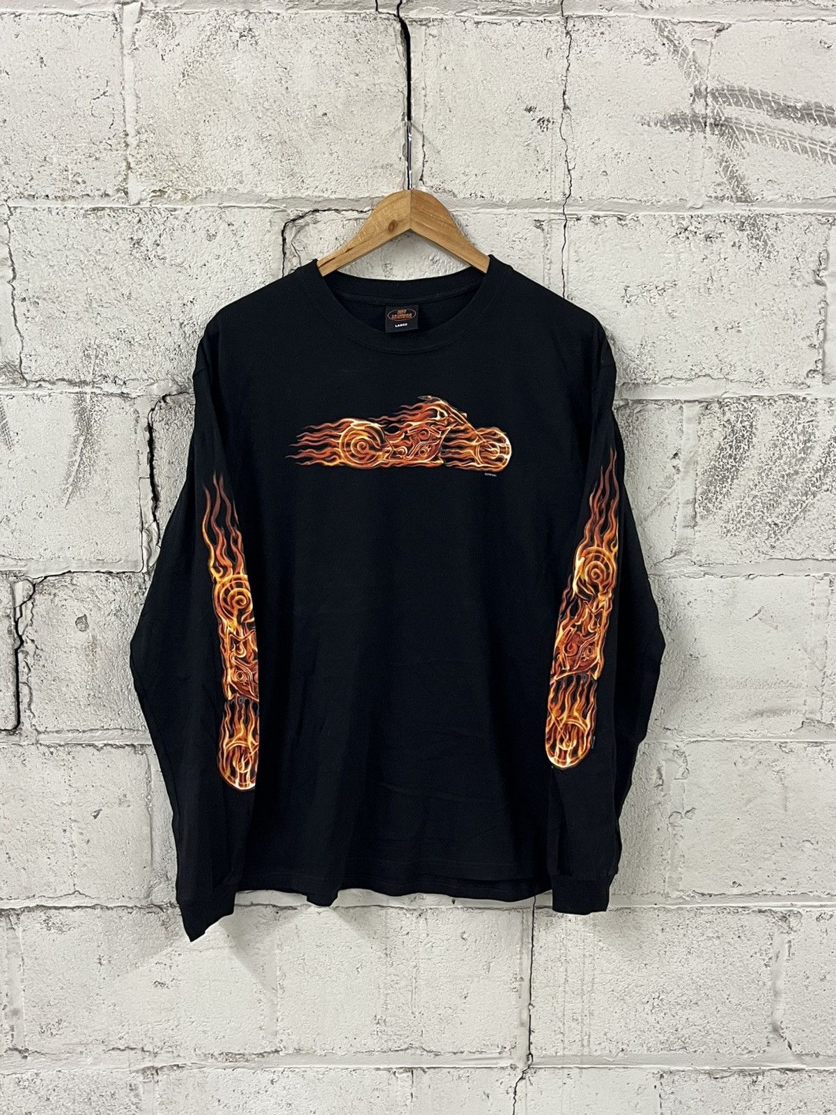 Harley Davidson Y2k harley davidson style flame longsleeve skater grunge Size US L / EU 52-54 / 3 - 2 Thumbnail